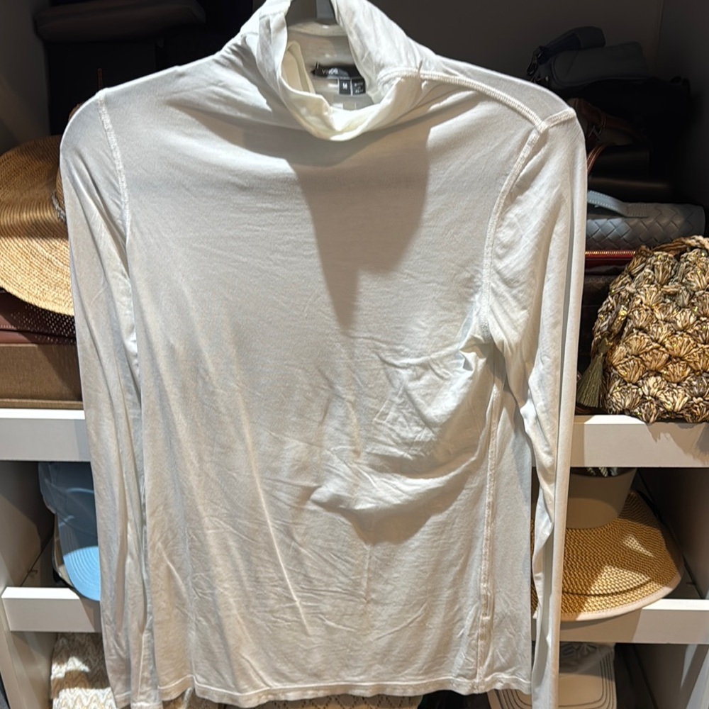 Vince Cream Turtleneck Top
